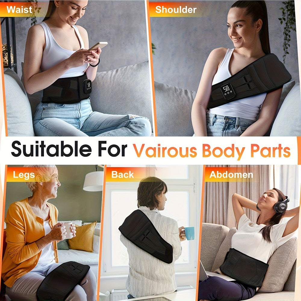 Heating Massage Waist Belt Cordless Pad Electric Heat Wrap For Back Relief
