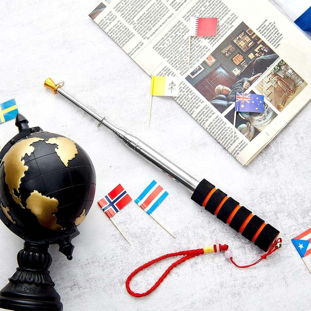 3m Telescopic Flag Pole Stainless Steel Handheld Portable Extendable Retractable