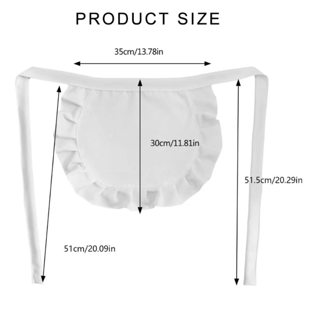 1Pcs Waitress Maid Style Waist Apron Black White Half Apron  Kitchen Party