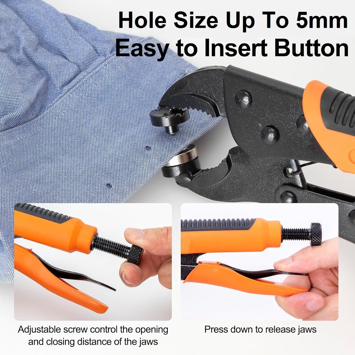 176X Heavy Duty Snap Fasteners Pliers Press Studs Kit Leather Button Tool UK