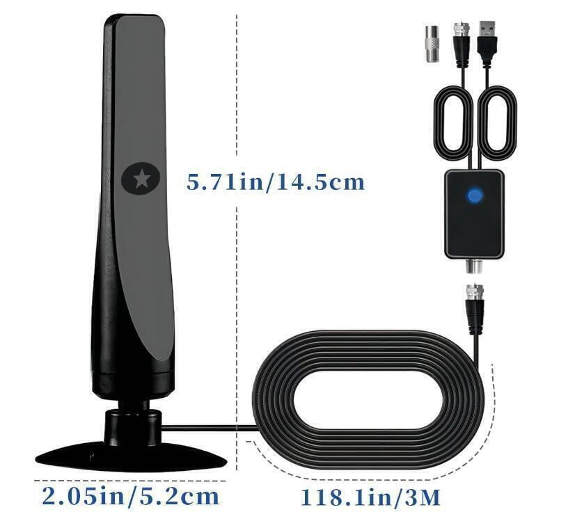 Wavemax Indoor TV Antenna Booster Signal Amplifier Fit Smart TV UK Household