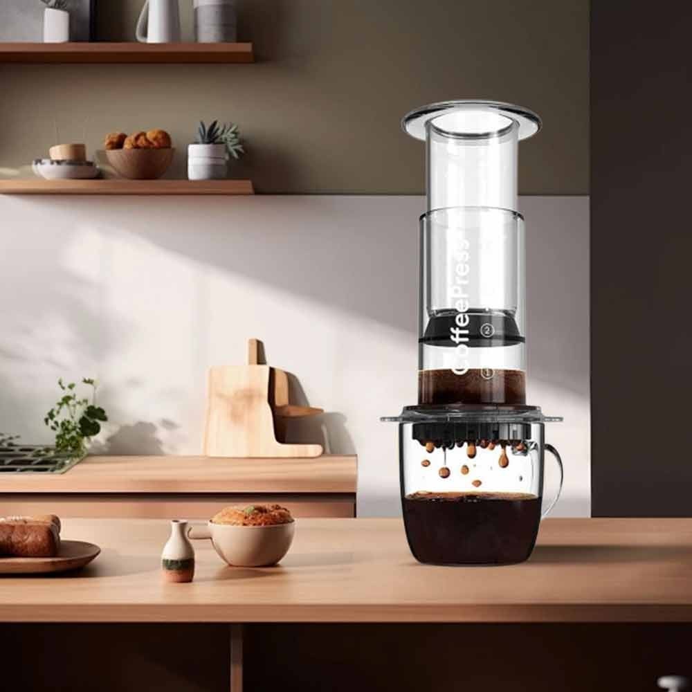 AeroPress Clear Coffee Press 3-In-1 Brew Method Combines French Press For Travel