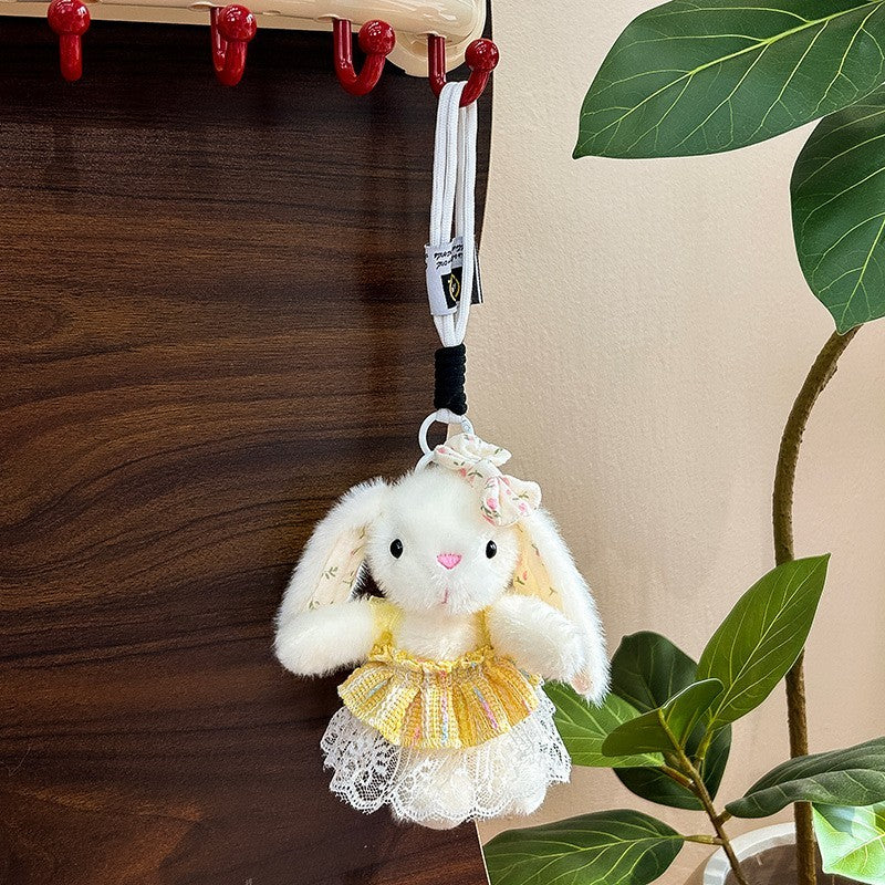 New Floral-pattern Plush Doll Keychain