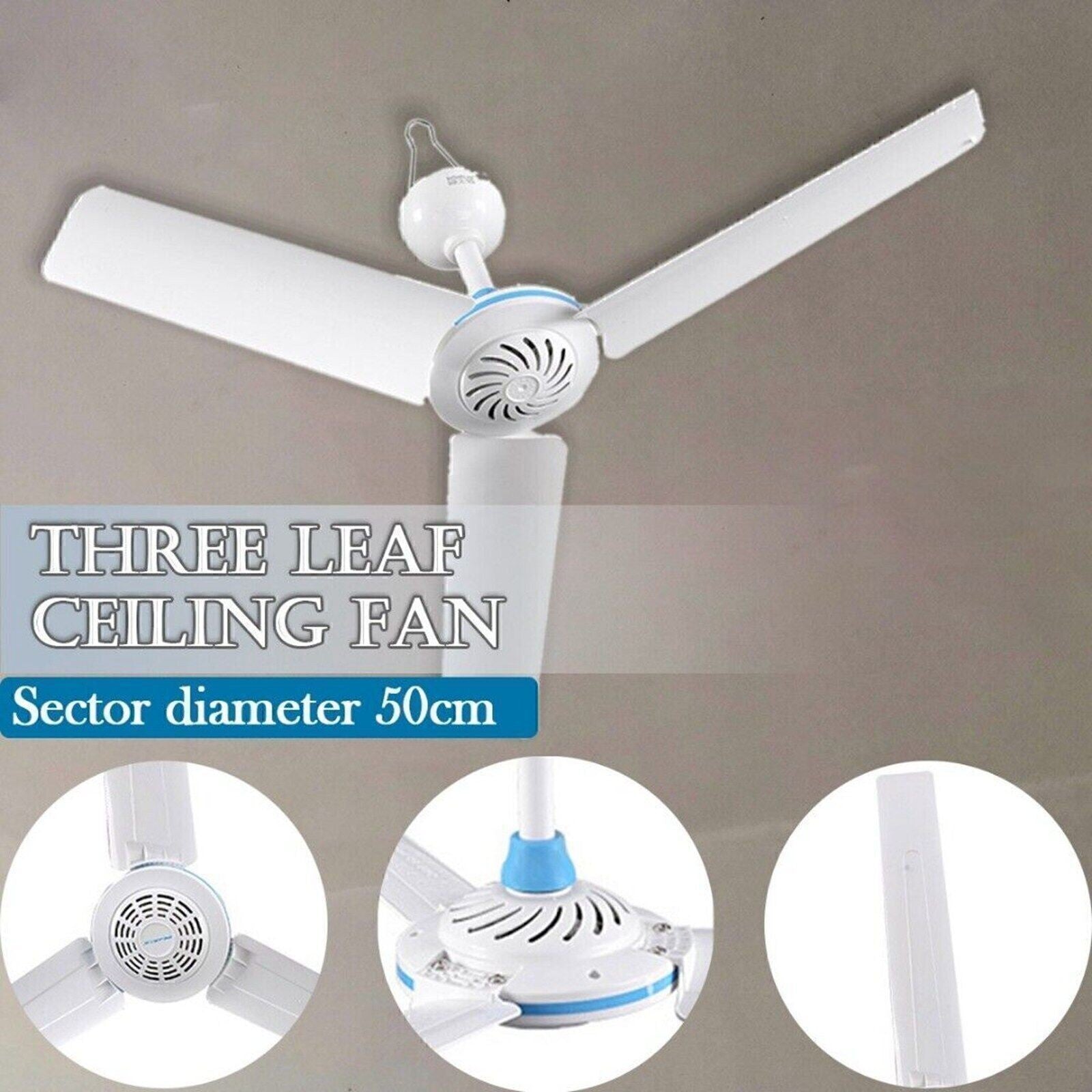 Quiet Remote Control 3 Blade Ceiling Fan Household Mini Fan