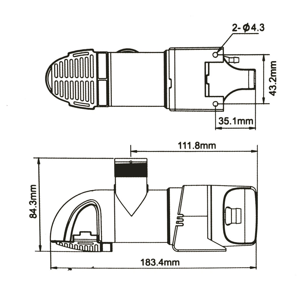 SEAFLO 1100GPH ilge Water Pump Manual Low Profile Boat Marine Narrow Space 12V