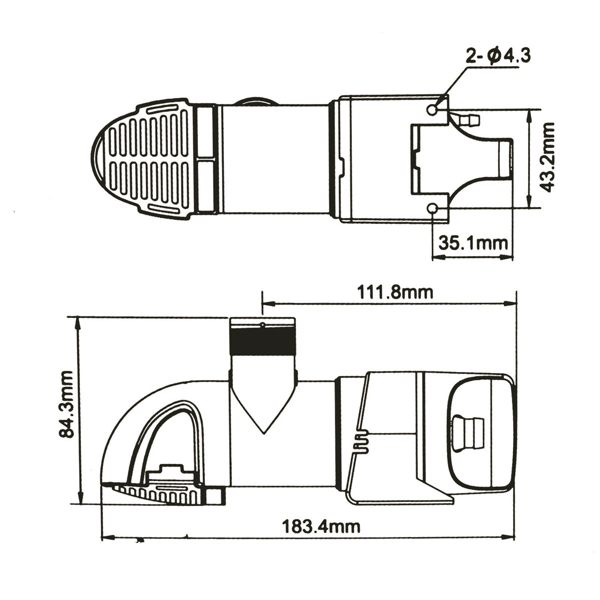 SEAFLO 1100GPH ilge Water Pump Manual Low Profile Boat Marine Narrow Space 12V
