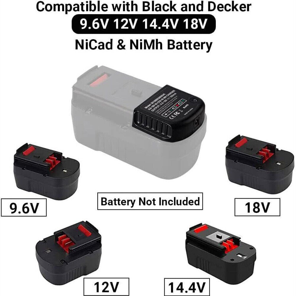 Charger For Black Decker 9.6V-18V A1712 A1718 A18 A12 Ni-MH Ni-CD Battery New