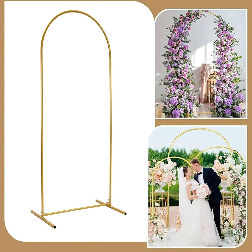 6.6FT Metal Wedding Arch Backdrop Stand Doorway Flower Frame Party Event Decor
