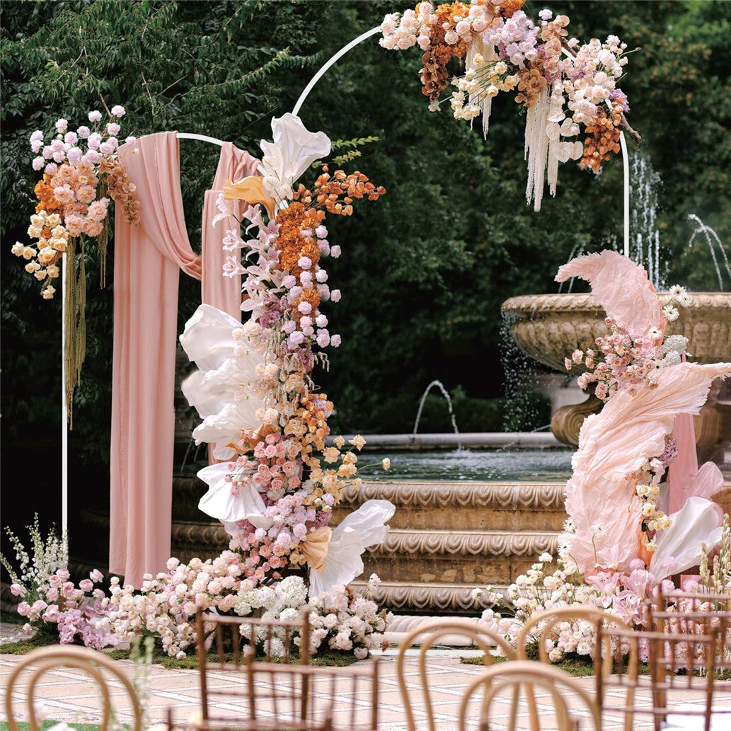 White Metal Arch Backdrop Stand Set of 3 Wedding Arch Frame for Birthday Party