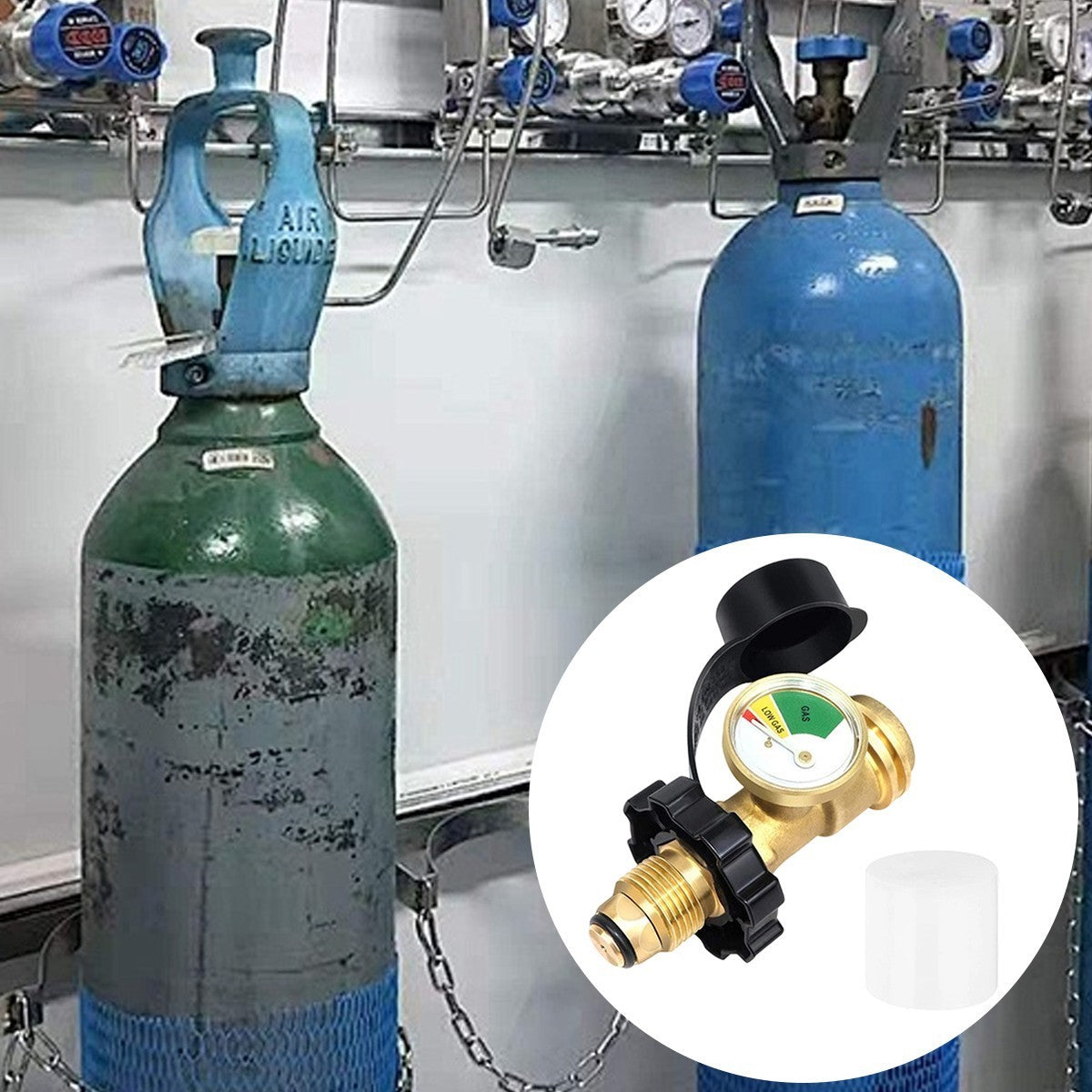 High Low Gas Pressure Gauge Level Indicator POL Propane LPG Bottle Cylinder