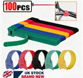 100xReusable Ties Velcros Hook and Loop Fastener Tape Ties Straps 150mm Color