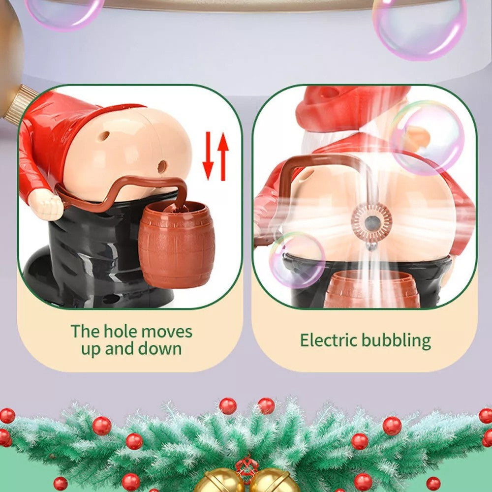 Santa Automatic Bubble Machine  Electric Christmas Funny Fart Bubble Toy For-Kid