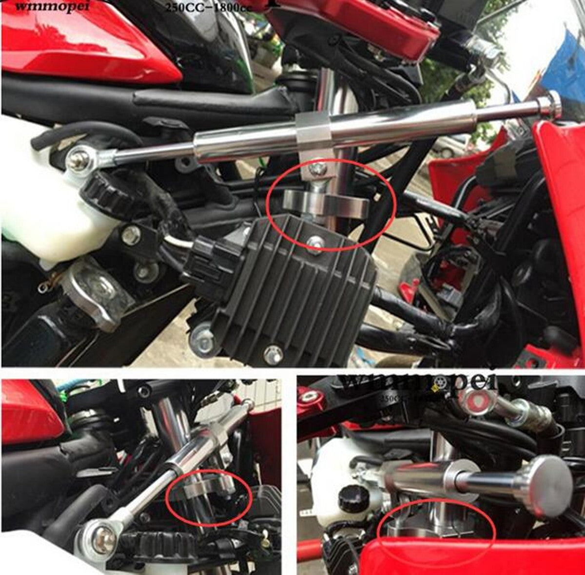 330mm Motorcycle Steering Damper Fork Linear Stabilizer Reversed Safety Control