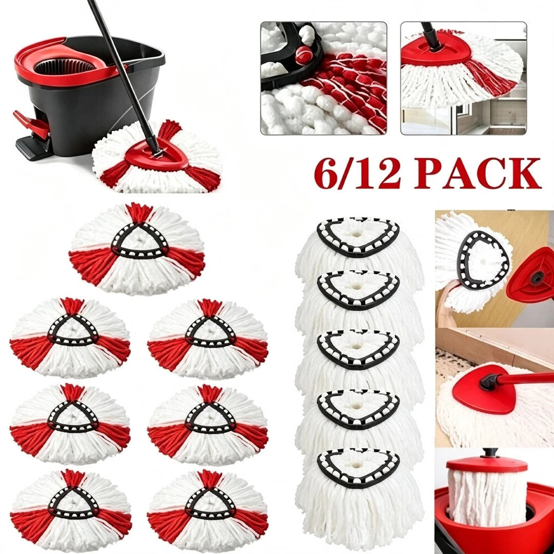 6x Replacement for Vileda Mop Heads Easy Wring Refill Turbo Microfibre Spin Mop