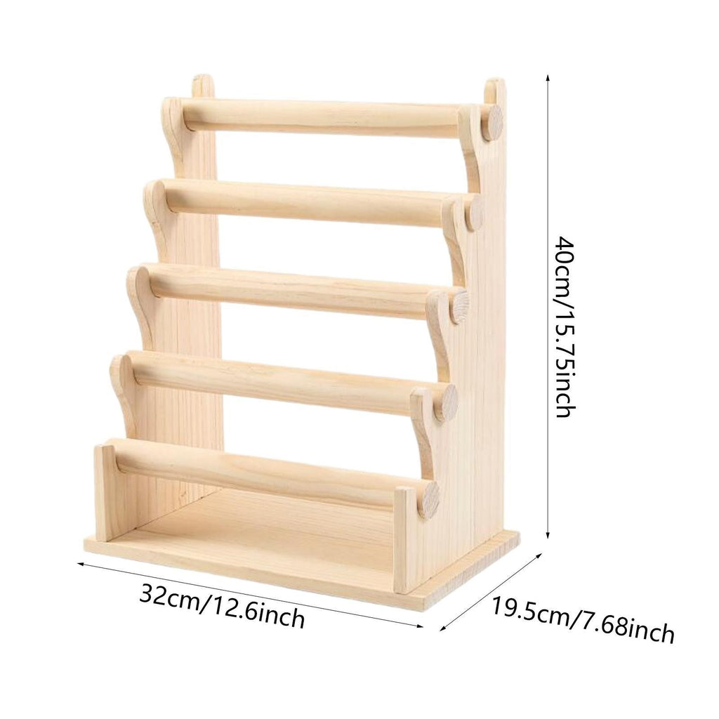 Wooden Jewelry Display Stand Hair Tie Bangle Bracelet Storage Organizer Holder