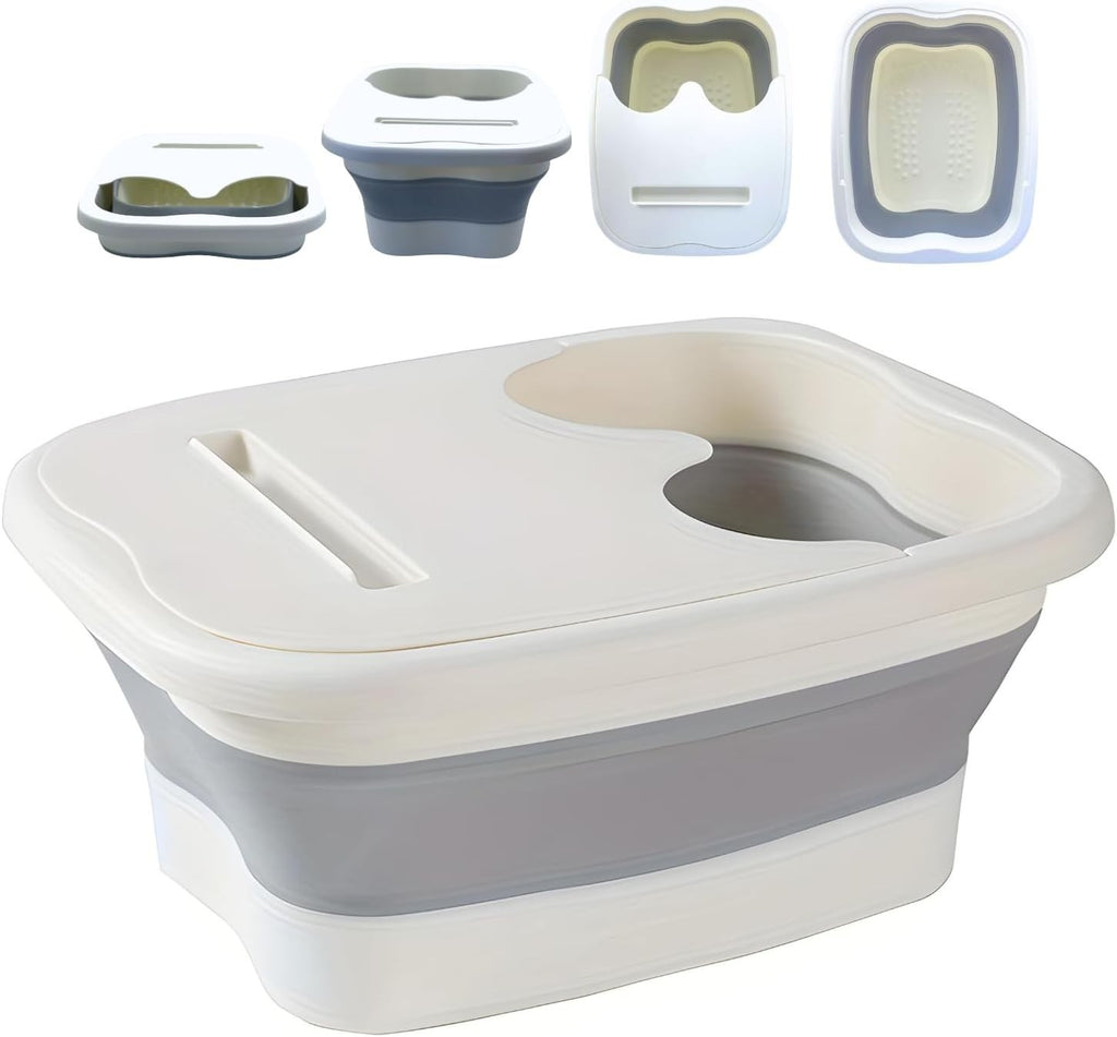 3 Colors Collapsible Foot Spa Bath Bucket Portable Pedicure Soaking Bowl