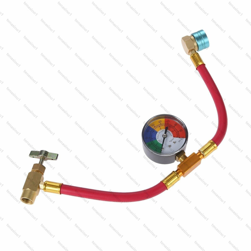 R1234YF Left Air Conditioning Refrigerant Charging Hose Recharge Car Gauges UK