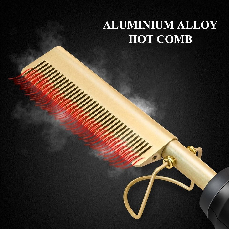 Hair Hot Comb Straightener Professional Press Comb Electric Hot Comb Portable