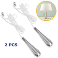 2Pcs Bathroom Light Pull Cord Teardrop Chrome Handle Pull String 1.5m Nylon Cord
