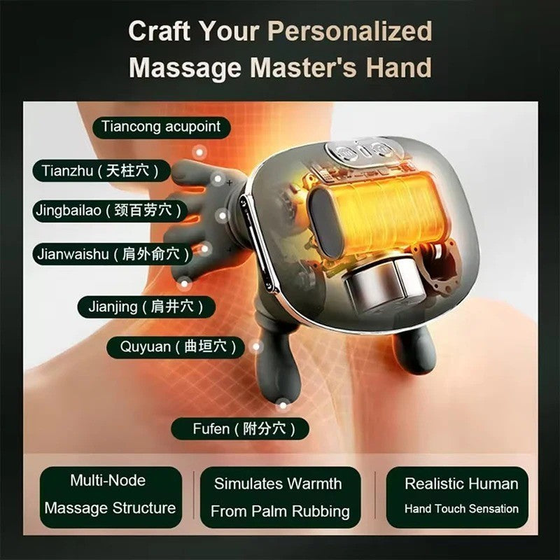 Neck Shoulder Massager with Heat Simulated Human Hand Cervical Trapeziu Massager
