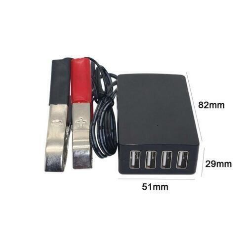 DC Converter with Battery Clip 12v-24v to 5V USB QC3.0 Fast Charger Durable
