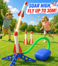 Kids Boys Girls 3Pcs Foam Rocket Launcher Toy Outdoor Garden Game Gift