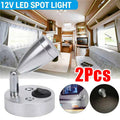 2Pc 12V LED Interior Spot Reading Light Switch Camper Van Caravan Boat Motorhome