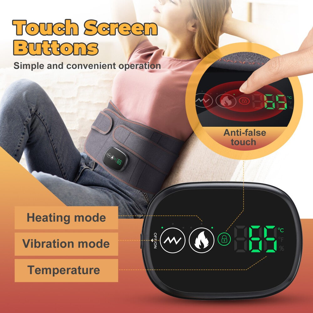 Electric Infrared Heating Vibration Therapy Massager Back Waist Belt Pain Relief