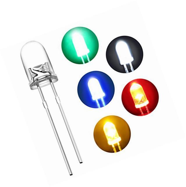 200Pcs 3mm 5mm LED Light White Yellow Red Blue Green Assortment Diodes Kit New