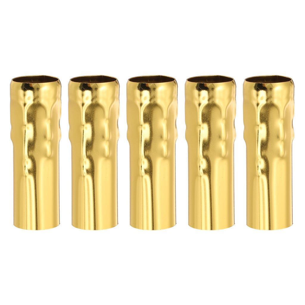 5 Pcs 3.15" Tall Metal E14 Candle Covers Sleeves, Swimming Gold