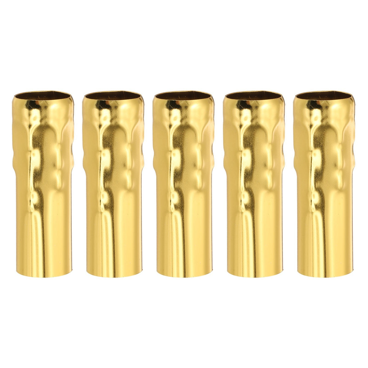 5 Pcs 3.15" Tall Metal E14 Candle Covers Sleeves, Swimming Gold