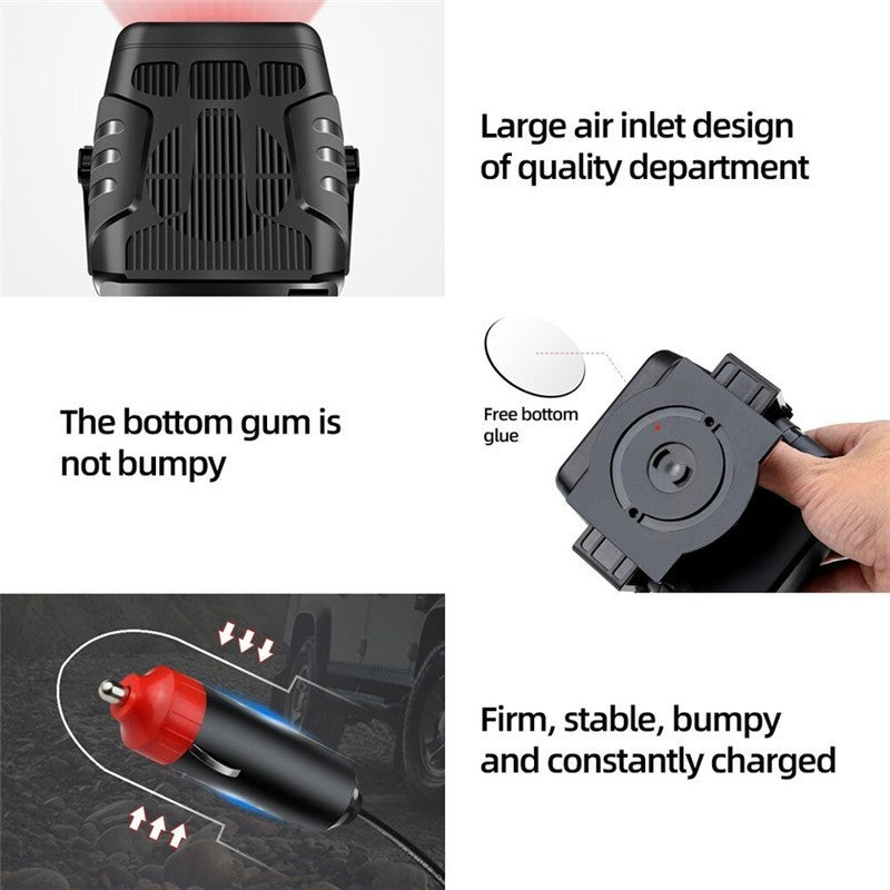 200W Electric Car Heater 24V DC Heating Fan Defogger Defroster Demister Portable