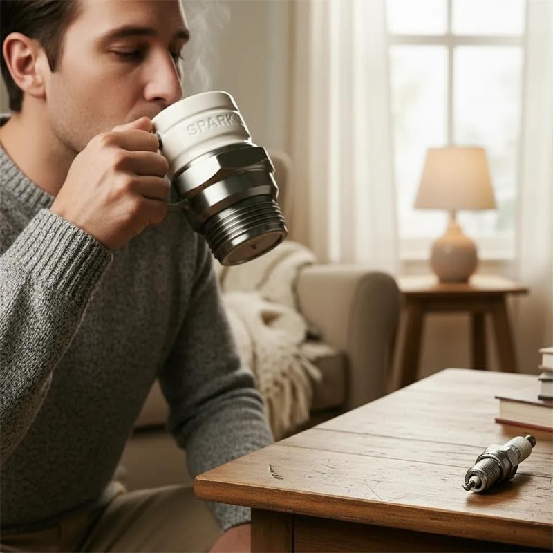 Spark Plug Mug, Engine Spark Plug Design, Novelty Coffee Mug