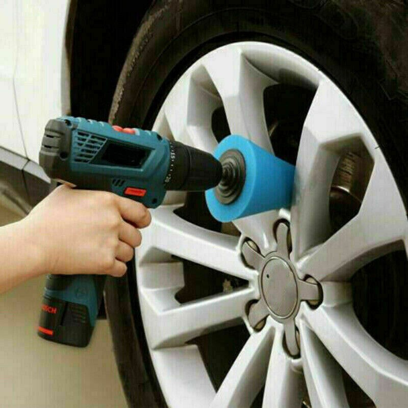 5X 4" Foam Drill Polishing Cone Ball Pads Kit Hub Waxing Buffing Wheel Polisher