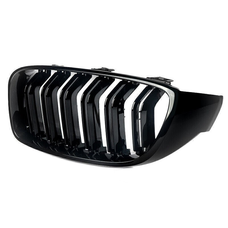 FOR BMW F32 F33 F36 4 SERIES GLOSS BLACK KIDNEY GRILL GRILLE TWIN BAR M4 STYLE