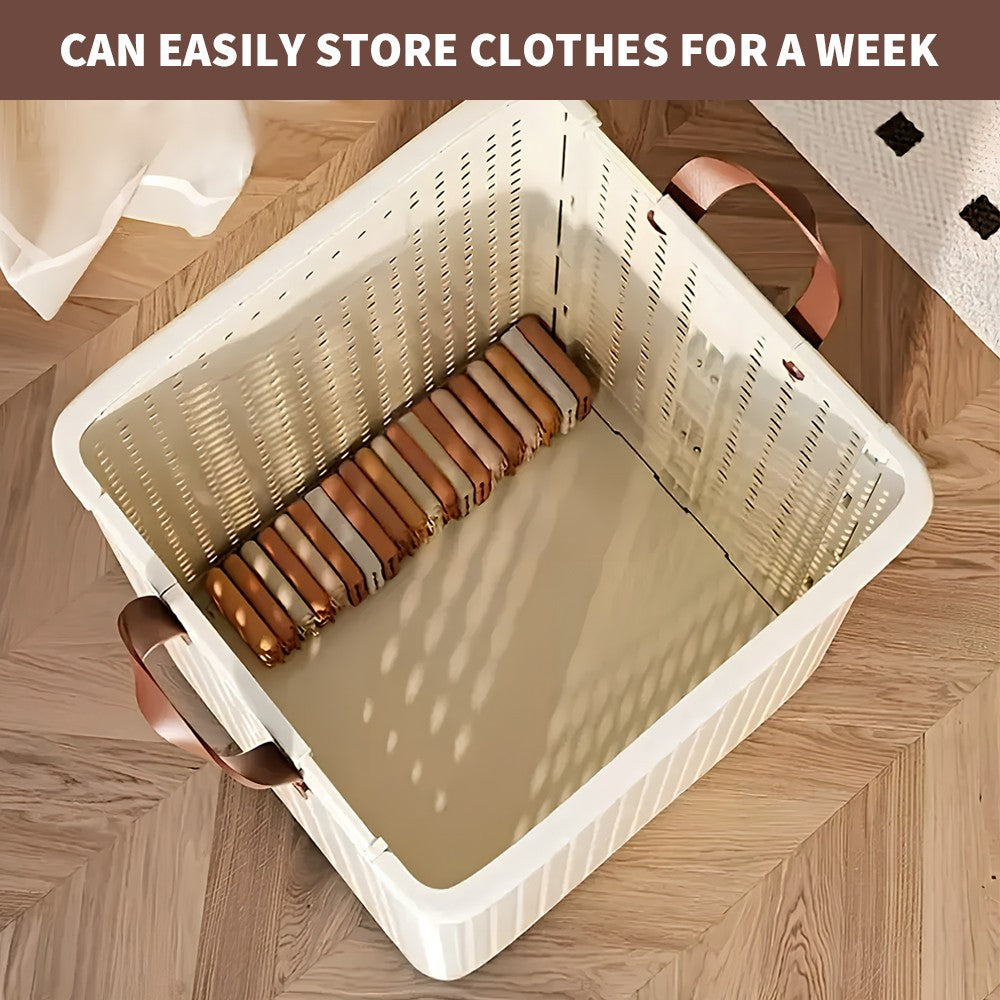 Large Capacity Foldable Laundry Basket with Wheels Laundry Room Laundry Basket