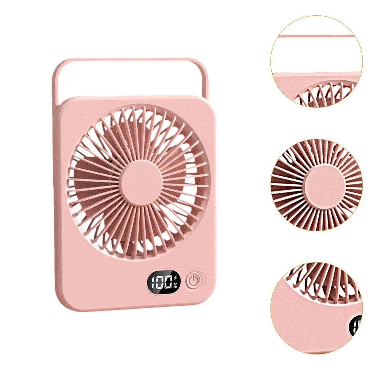 Portable Small Mini Turbo FAN Rechargeable Desk Fan Quiet 5 Speed Table Cooling