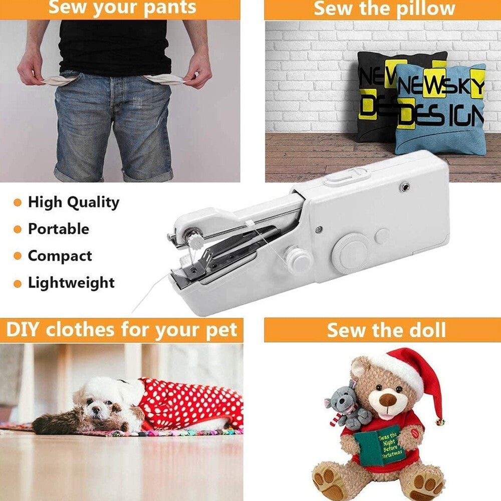 Mini Handheld Cordless Sewing Machine Hand Held Thread Stitch Clothes Portable