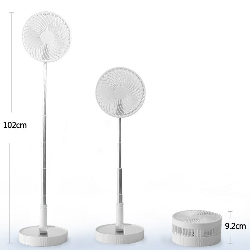 Portable Rechargeable Cordless Fan USB Telescopic Folding Wireless Cooling Fan