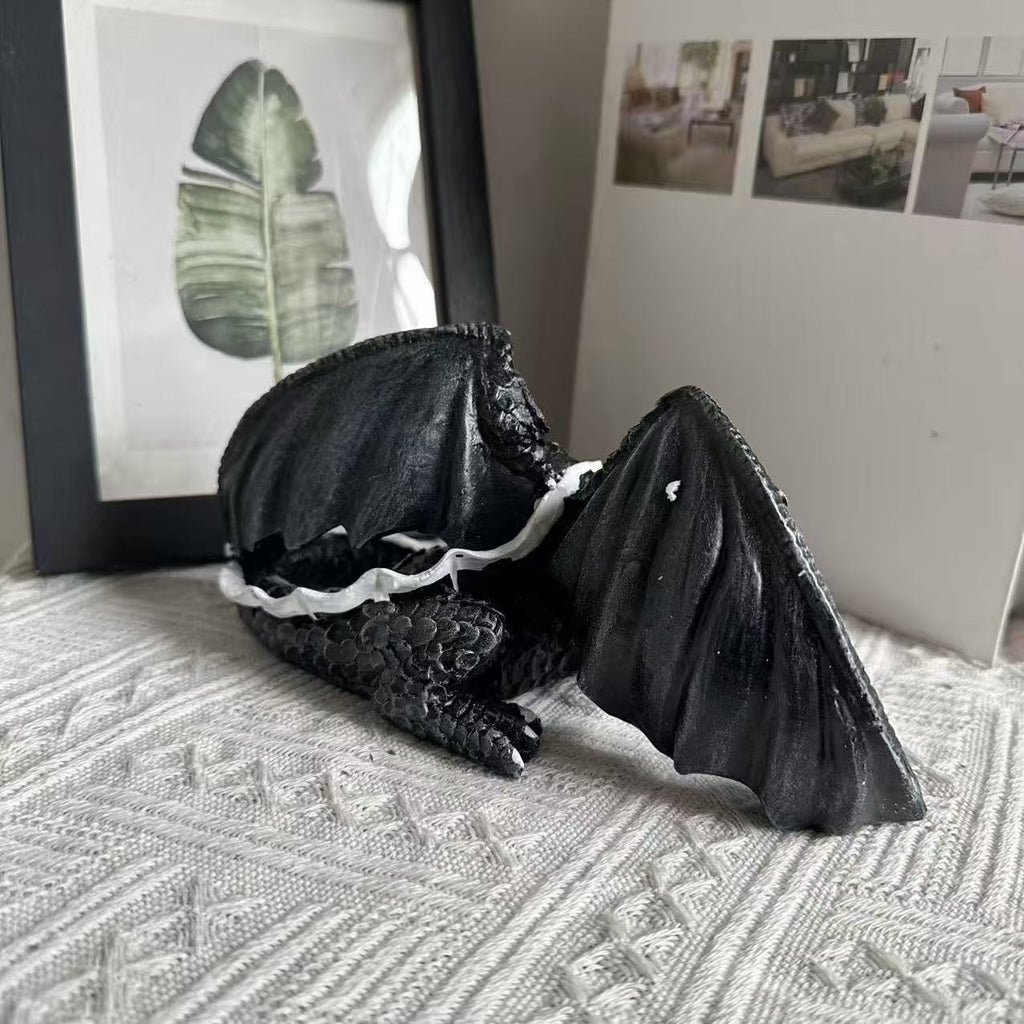 Garden Dragon Statue Outdoor Decor Courtyard Sculpture Art Resin Wall DIY