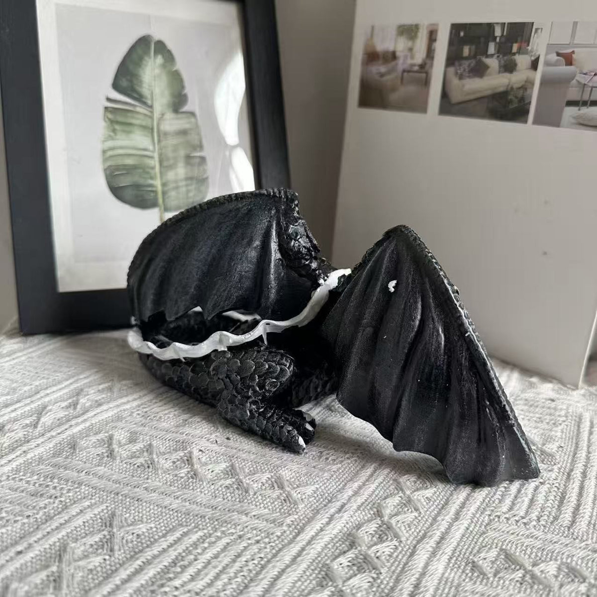 Garden Dragon Statue Outdoor Decor Courtyard Sculpture Art Resin Wall DIY