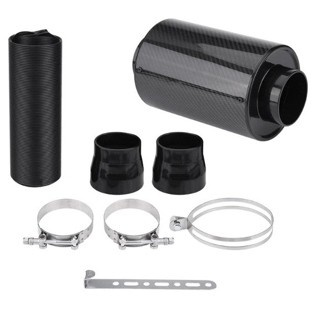 Universal Car Cold Air Filter Feed Enclosed Induction Intake Pipe Hose Kit UK