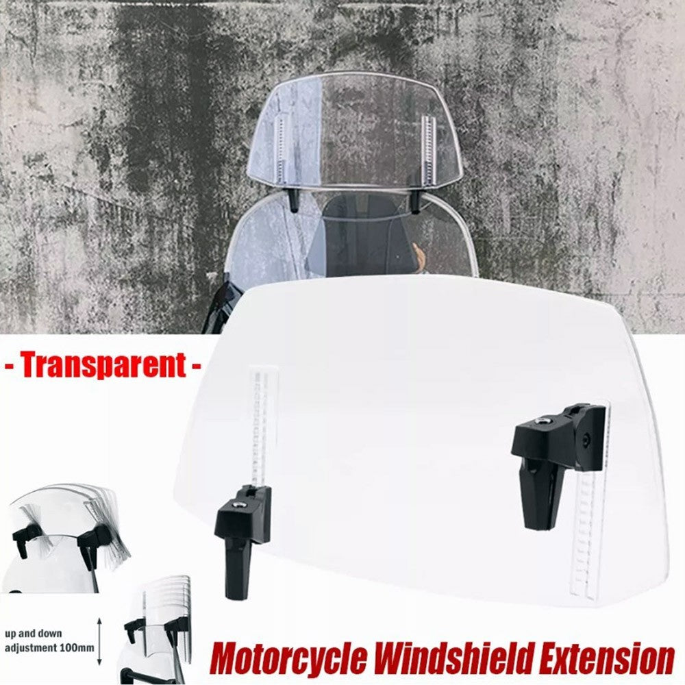 Motorcycle Motorbike Clip On Windshield Wind Screen Deflector Extension Spoiler