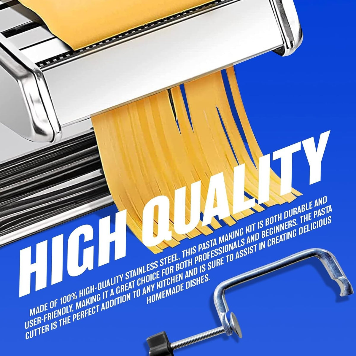 5 IN 1 STAINLESS STEEL PASTA LASAGNE SPAGHETTI TAGLIATELLE RAVIOLI MAKER MACHINE