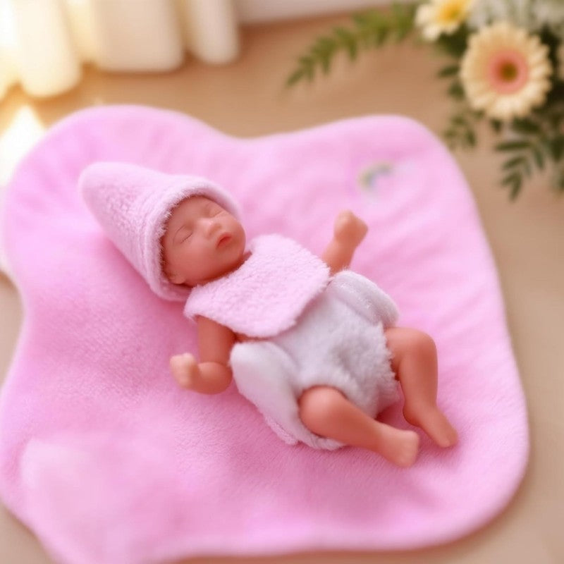 Miniature Silicone Baby Doll 3Inch Reborns for Kids Interactive Roleplaying Game
