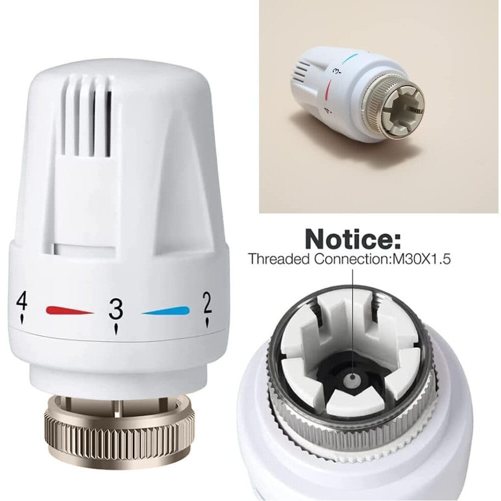 6X Thermostat Head TRV Radiator Thermostatic Heater Control Head Heating Valve
