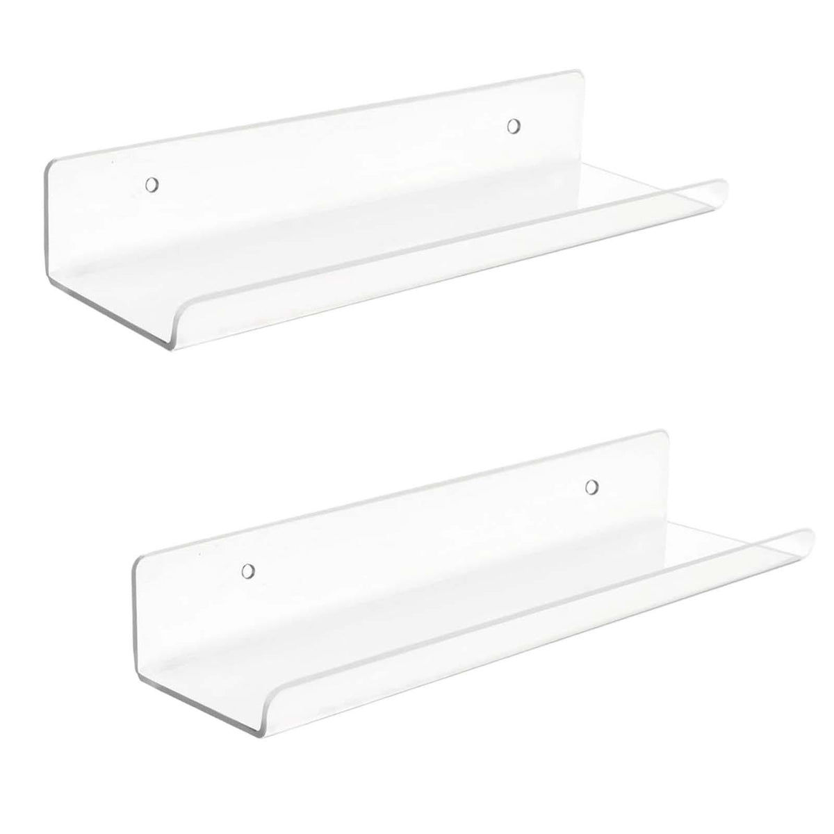 2x Acrylic Floating Wall Shelves Wall Display Shelves Wall