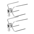 Stainless Steel BBQ Rotisserie Meat Forks Clamp with Locking Screw Set of 2