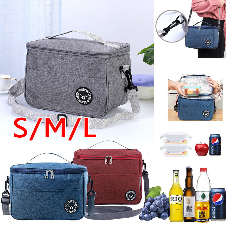 Large Insulated Lunch Bag Adult Kids Men Thermal Cool Hot Food Storage Tote Box