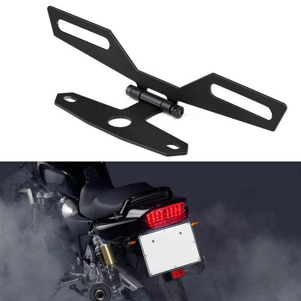 Motorbike Folding License Plate Tail Light  License Number Plate Bracket Holder